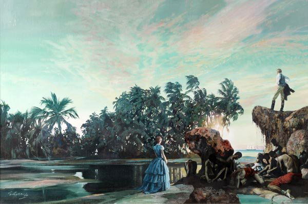 George Sharp (20th century), Three cover illustrat: George Sharp (20th century), Three cover illustrations for books by M. M. Kaye, Including 'Trade Wind', Brandenburg Gate for 'Death in Berlin', 'Mandalay' for 'Kipling', Three oils, Two signe