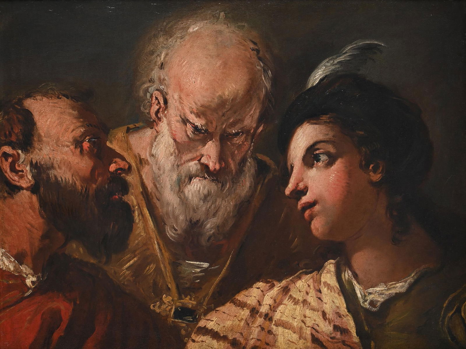 FOLLOWER OF SEBASTIANO RICCI (ITALIAN 1659 - 1734), THE THREE AGES OF MAN: FOLLOWER OF SEBASTIANO RICCI (ITALIAN 1659 - 1734)THE THREE AGES OF MANOil on canvas49 x 56cm (19¼ x 22 in.)Provenance:Private Collection, USAPrivate Collection, UK, acquired in March 1995Simon C