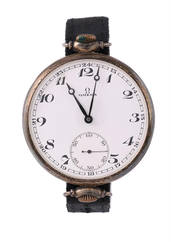 OMEGA, A CONVERTED KEYLESS WIND OPEN FACE POCKET WATCH (1 of 1)