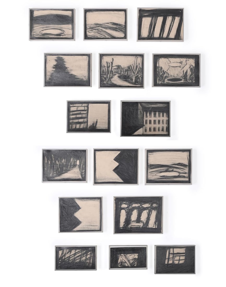 ROBERT WILSON (AMERICAN B. 1941), 16 DRAWINGS: DEATH DESTRUCTION AND DETROIT: ROBERT WILSON (AMERICAN B. 1941)16 DRAWINGS: DEATH DESTRUCTION AND DETROITPencil The largest 15.5 x 20cm (6 x 7¾ in.) (16)Each framed in perspex cases Drawn in 1978. Exhibited: New York, Neuberge