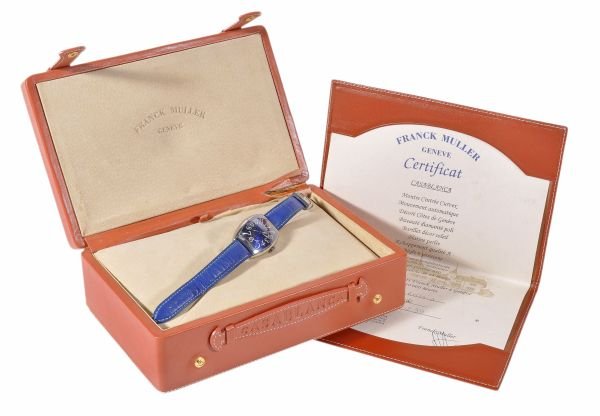 Franck Muller, Casablanca, a gentleman's stainless: Franck Muller, Casablanca, a gentleman's stainless steel wristwatch, circa 1999, the two piece screw down case with blue dial, luminous Arabic numerals, luminous skeleton hands, Franck Muller automati