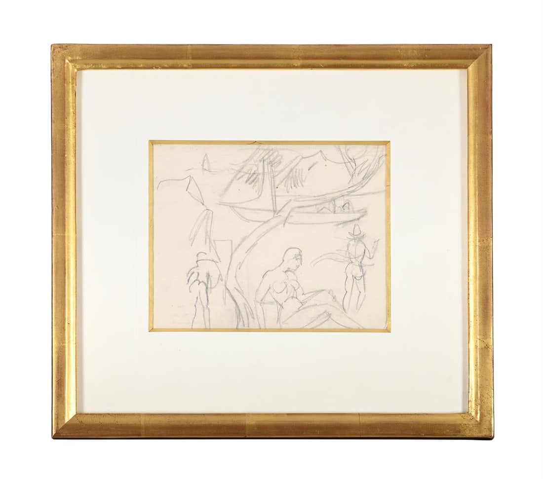 λ JOHN DUNCAN FERGUSSON (SCOTTISH 1874-1961), CASSIS, ON THE BEACH, LA GAROUPE: λ JOHN DUNCAN FERGUSSON (SCOTTISH 1874-1961)