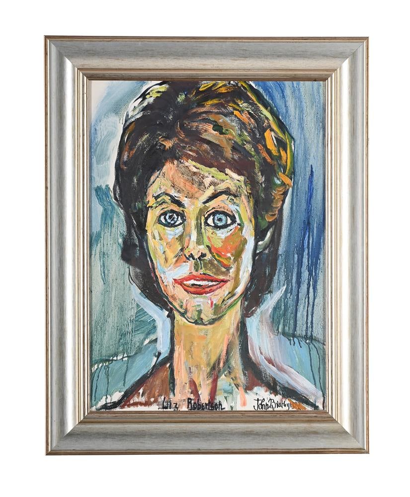λ JOHN BRATBY (BRITISH 1928-1992), PORTRAIT OF LIZ ROBERTSON: λ JOHN BRATBY (BRITISH 1928-1992)
