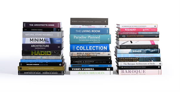 Ɵ A COLLECTION OF 35 HARDBACK BOOKS RELATING TO ARCHITECTURE AND INTERIOR DESIGN: ? A COLLECTION OF 35 HARDBACK BOOKS RELATING TO ARCHITECTURE AND INTERIOR DESIGNPlease note: Book lots are not subject to return ? Indicates that the lot is a zero rated item and therefore subject to