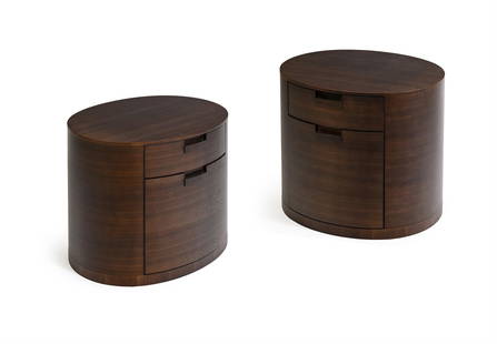 ANTONIO CITTERIO (ITALIAN, B.1950) FOR MAXALTO, A PAIR OF 'AMPHORA' SIDE TABLES, MODERN: ANTONIO CITTERIO (ITALIAN, B.1950) FOR MAXALTOA PAIR OF 'AMPHORA' SIDE TABLES, DESIGNED 2004, MODERNOak finish each 52.5cm high, 64cm wide, 47.5cm deep Provenance: Purchased from B&B Italia London Ltd