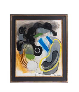 λ POUL AGGER (DANISH B.1936), UNTITLED: ? POUL AGGER (DANISH B.1936)UNTITLEDOil on canvasSigned (lower left)80 x 65cm ? indicates that this lot may be subject to Droit de Suite royalty charges. Please see our Terms & Conditions for more inf