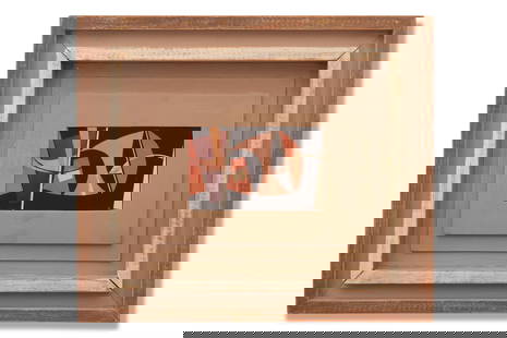 λ GARETH DEVONALD SMITH (BRITISH B.1956), GEOMETRIC ABSTRACT: &#955; GARETH DEVONALD SMITH (BRITISH B.1956)GEOMETRIC ABSTRACTCollage of paper within integral wooden mount and frame18 x 20.4cm (7 x 8 in.) &#955; indicates that this lot may be subject to Droit de
