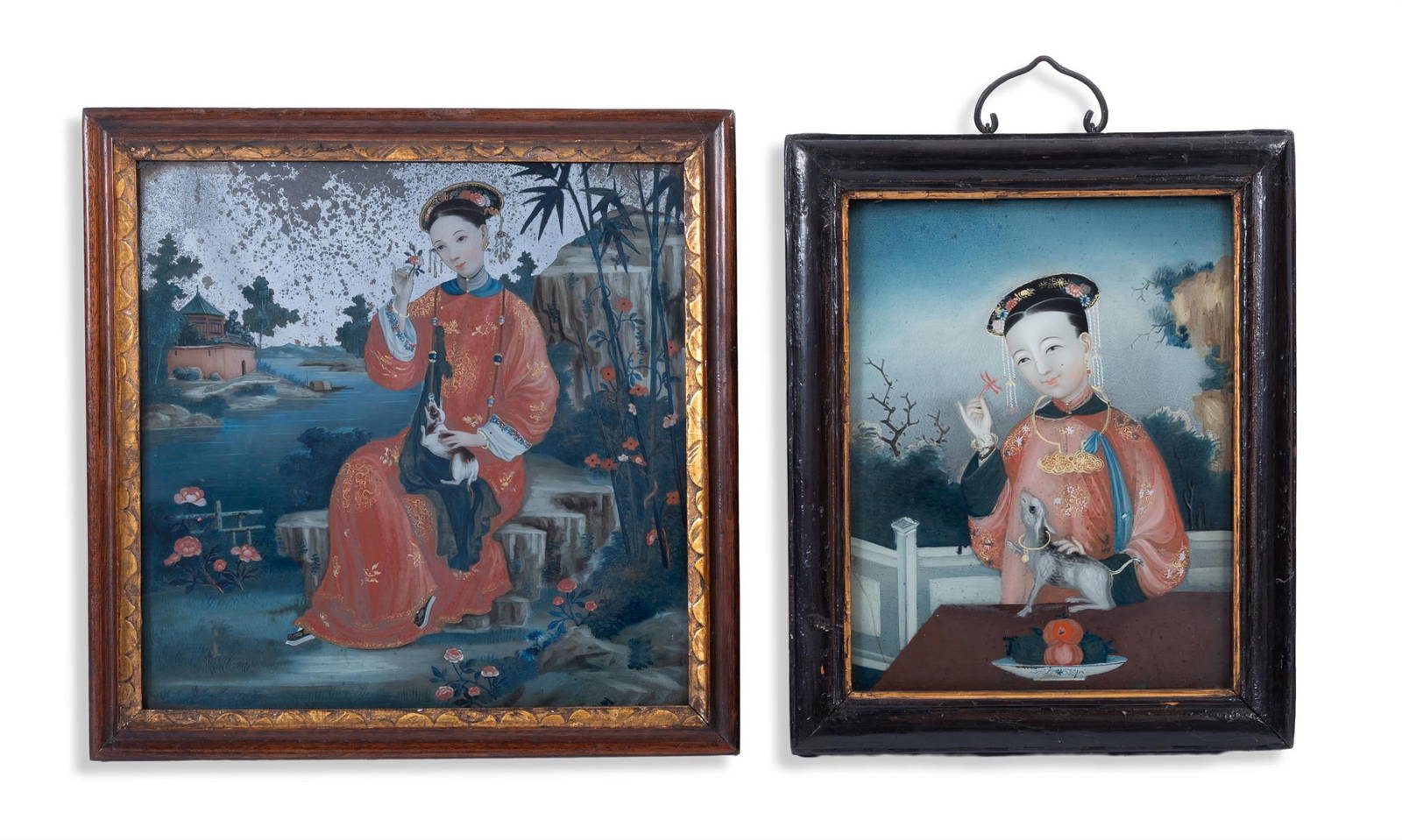 A CHINESE EXPORT REVERSE MIRROR PAINTING, LATE 18TH CENTURY