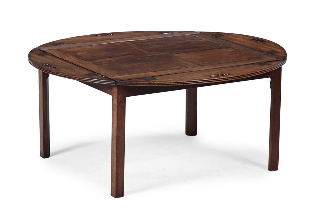 A MAHOGANY BUTLERS TRAY ON STAND, LATE 18TH CENTURY AND LATER: A MAHOGANY BUTLERS TRAY ON STAND LATE 1