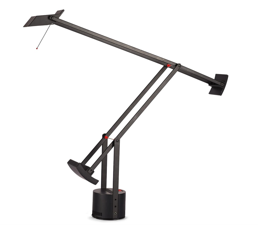 RICHARD SAPPER (GERMAN, 1932-2015), 'TIZIO' TABLE LAMP FOR ARTEMIDE; DESIGNED 1972: RICHARD SAPPER (GERMAN, 1932-2015)'TIZIO' TABLE LAMP FOR ARTEMIDE; DESIGNED 1972Enamelled aluminium, plastic, adjustableMoulded manufacturer's mark to base 'Milano Artemide Made in Italy, Modello TIZI