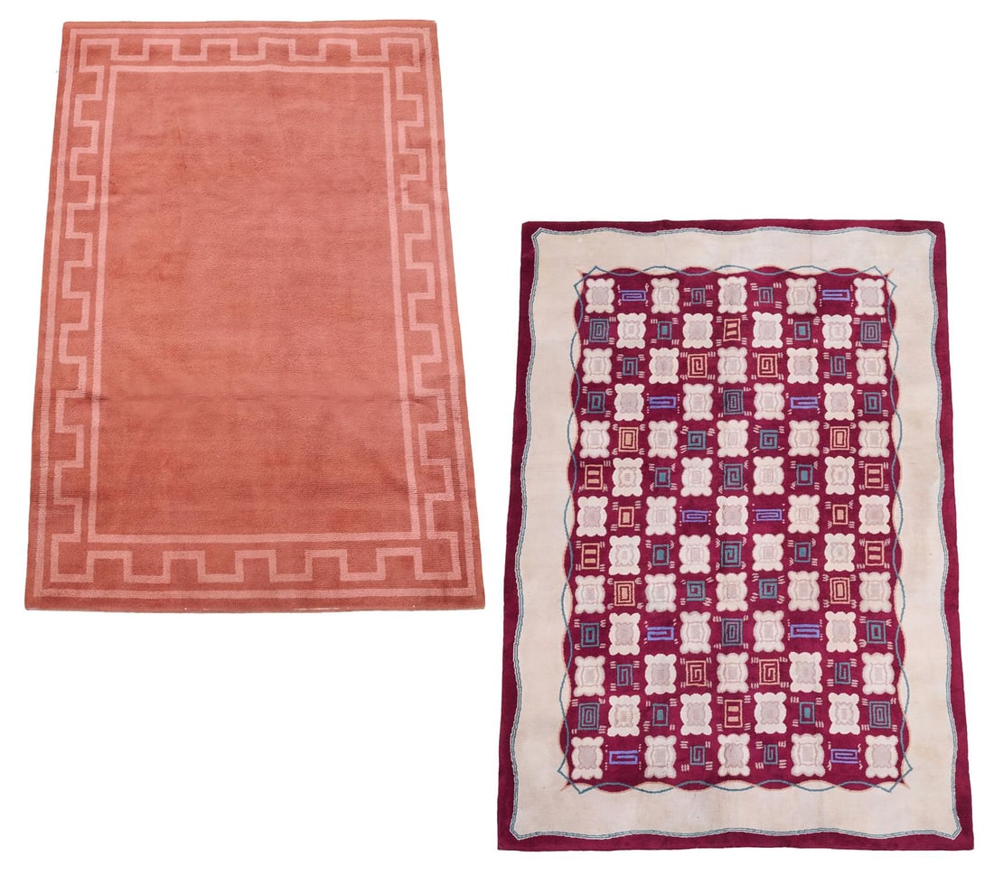 TWO FRENCH RUGS; 20TH CENTURY (1 of 3)