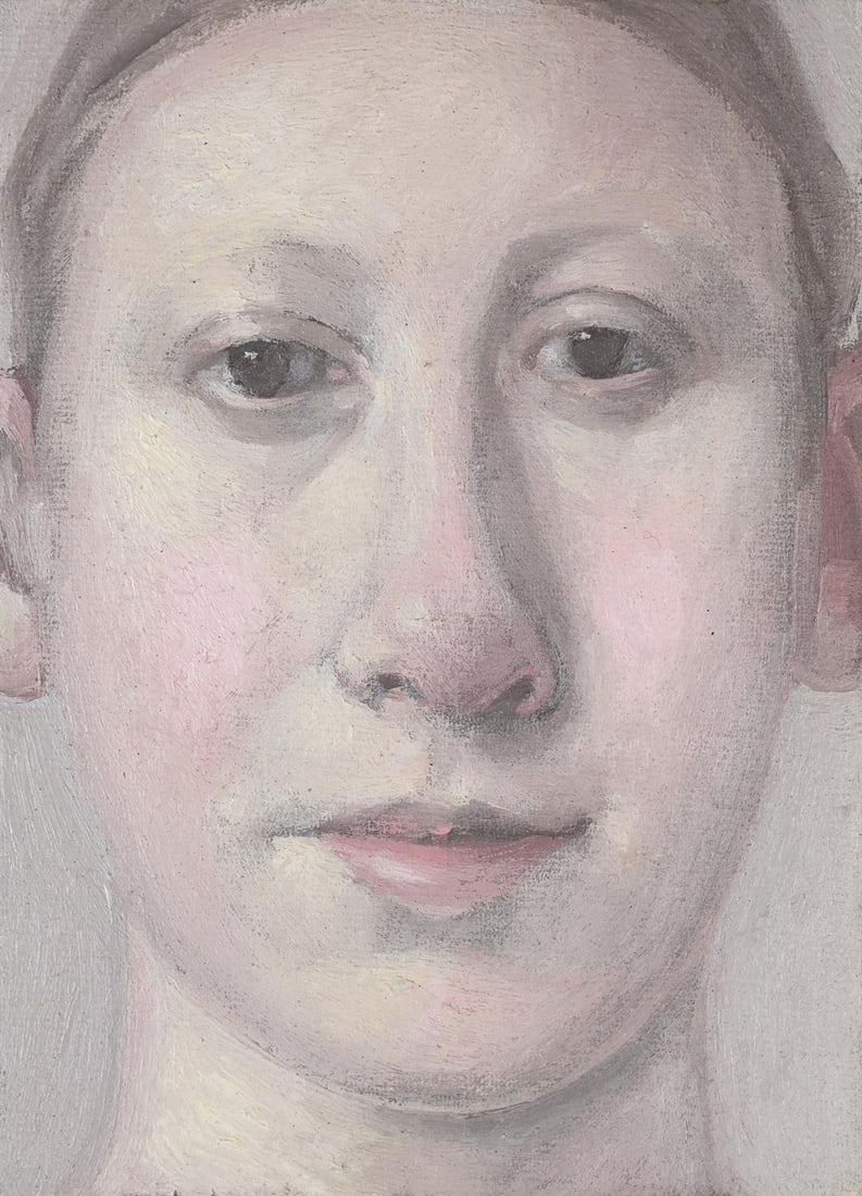 λ ALISON WATT (SCOTTISH B. 1965), HEAD STUDY: λ ALISON WATT (SCOTTISH B. 1965)HEAD STUDY Oil on board Signed, titled and dated '95 to backboard (verso) 18 x 13cm (7 x 5 in.)Painted in 1995.Provenance:Purchased from Glasgow School of Art, Sil