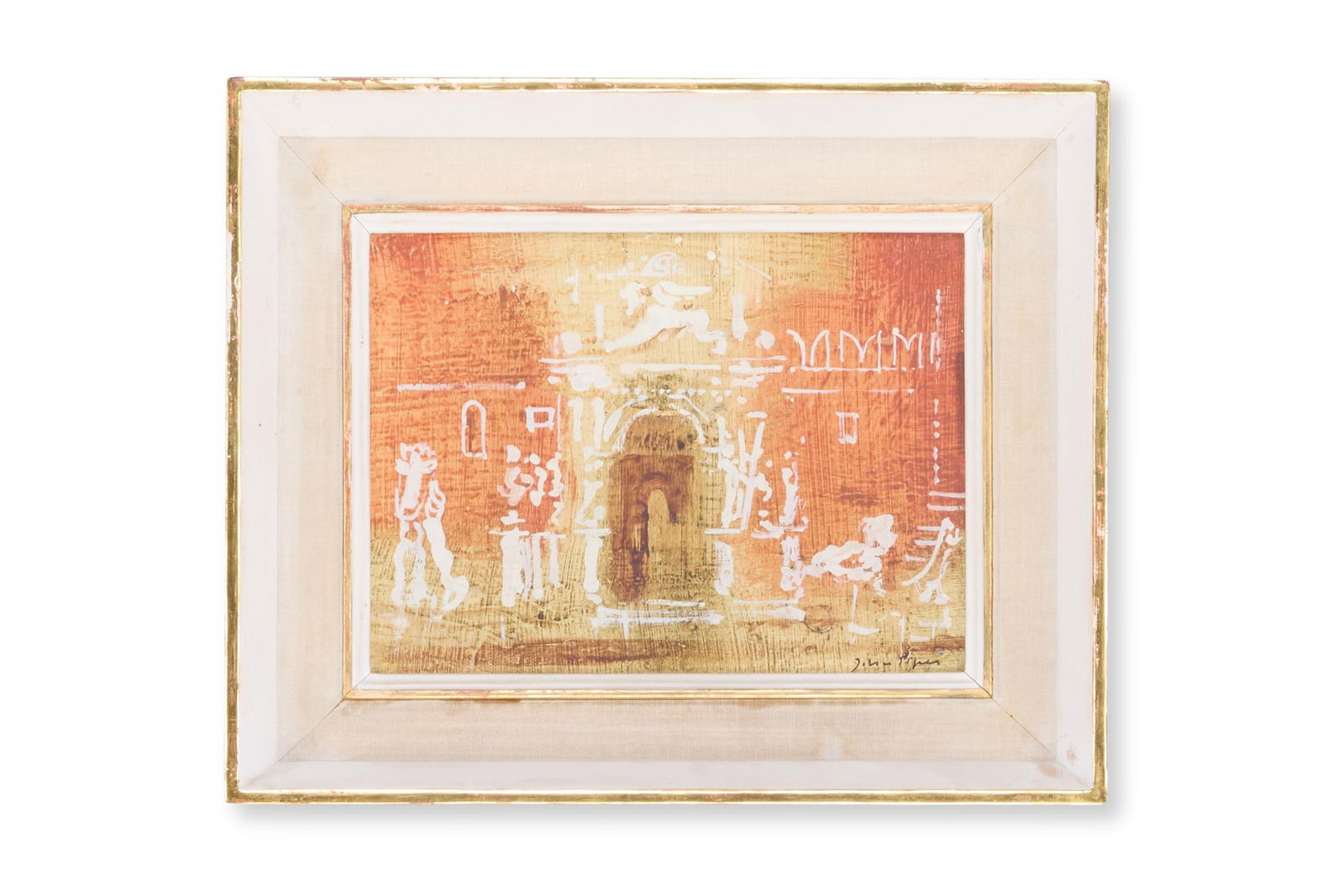 λ JOHN PIPER (BRITISH 1903-1992), THE ARSENALE: λ JOHN PIPER (BRITISH 1903-1992)THE ARSENALE, VENICE Oil on canvas laid onto board Signed (lower right)15.5 x 20.5cm (6 x 8 in.) Painted circa 1960. Provenance:Liza Maugham and thence by descent.