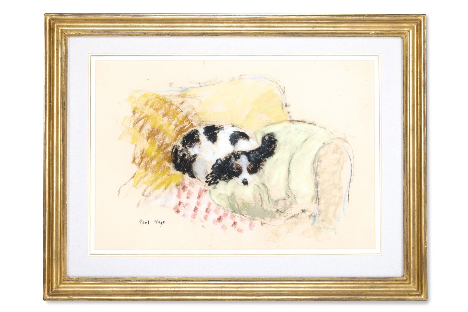 λ PAUL MAZE (FRENCH/BRITISH 1887-1979), STUDY OF A KING CHARLES SPANIEL ASLEEP: λ PAUL MAZE (FRENCH/BRITISH 1887-1979)STUDY OF A KING CHARLES SPANIEL ASLEEP Pastel Signed (lower left)37 x 54.5cm (14½ x 21¼ in.)Provenance:Acquired by Camilla Chandon λ indicates