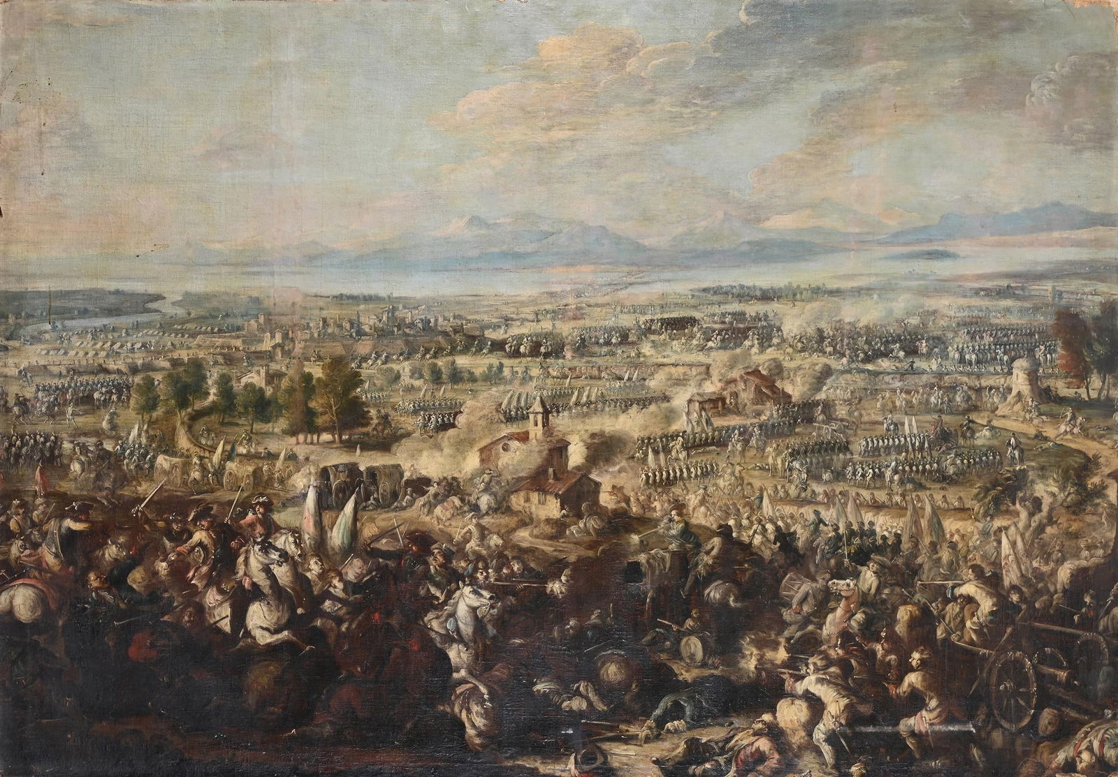 CIRCLE OF ILARIO MERCANTI, CALLED SPOLVERINI (ITALIAN 1657-1734), VIEW OF A BATTLE SCENE (1 of 3)