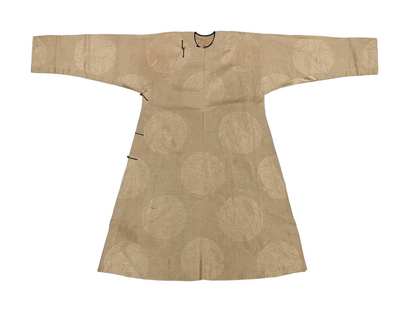 A fine Chinese pale yellow summer gauze informal robe