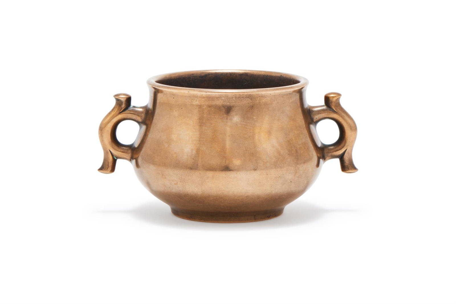 A Chinese bronze twin handled censer