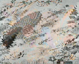 A Chinese Suzhou embroidered 'Peacock' panel: A Chinese Suzhou embroidered 'Peacock' panel, 19th century, framed and glazed, 55cm x 44.5cm清十九世紀 蘇繡孔雀圖掛屏
