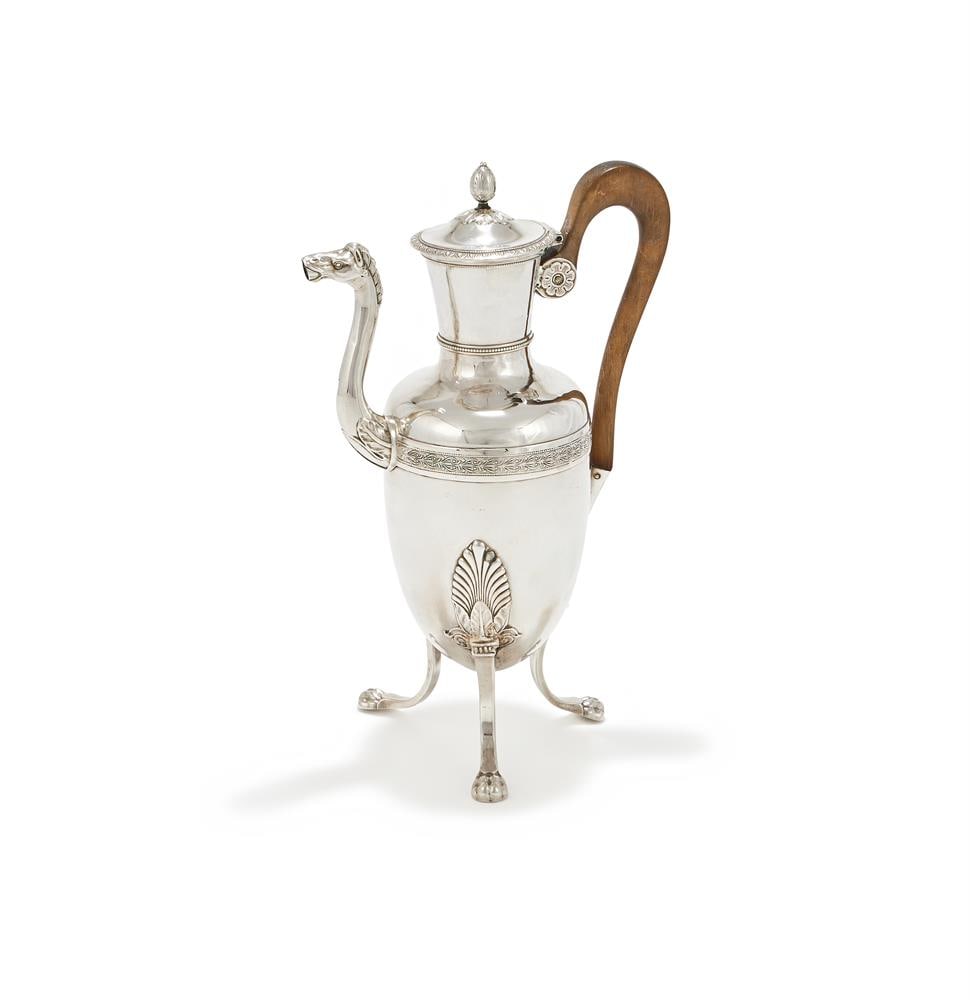 A FRENCH SILVER HOT WATER JUG (1 of 2)