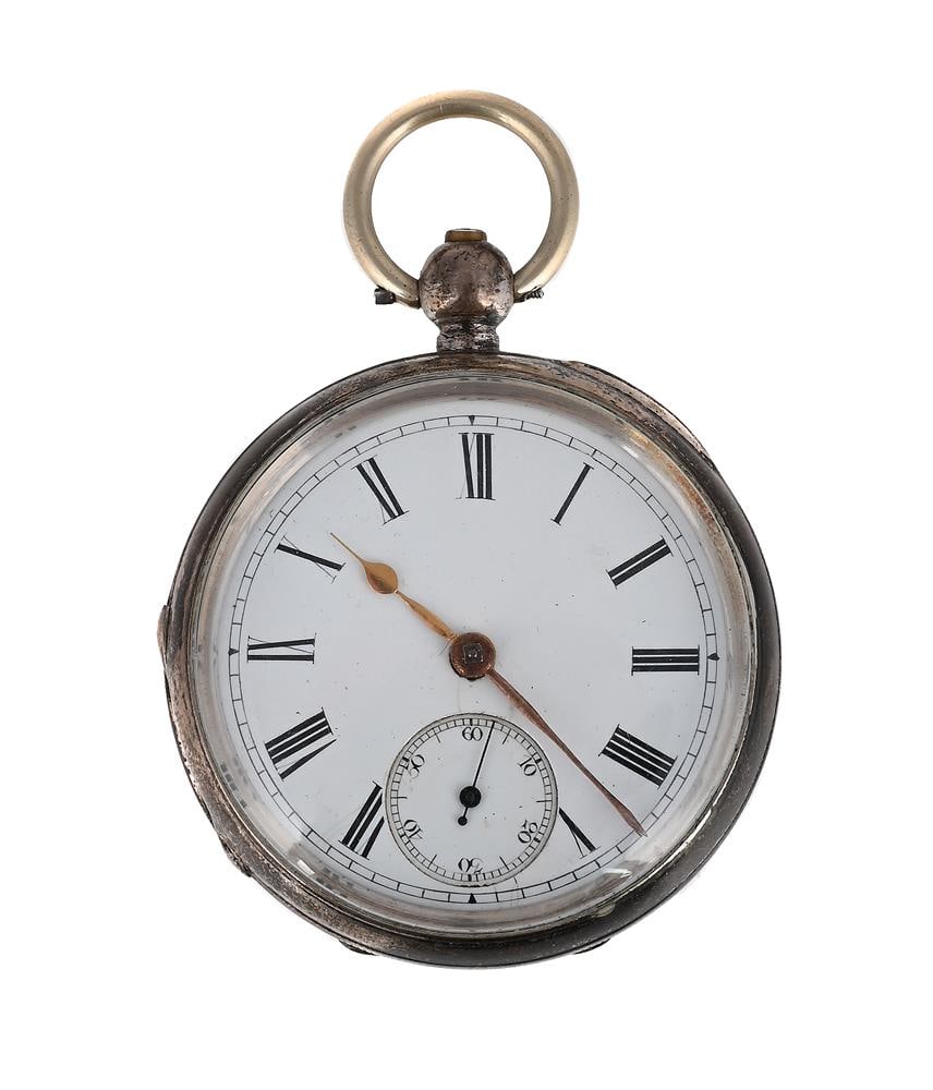 UNSIGNED, A SILVER OPEN FACE POCKET WATCH (1 of 2)