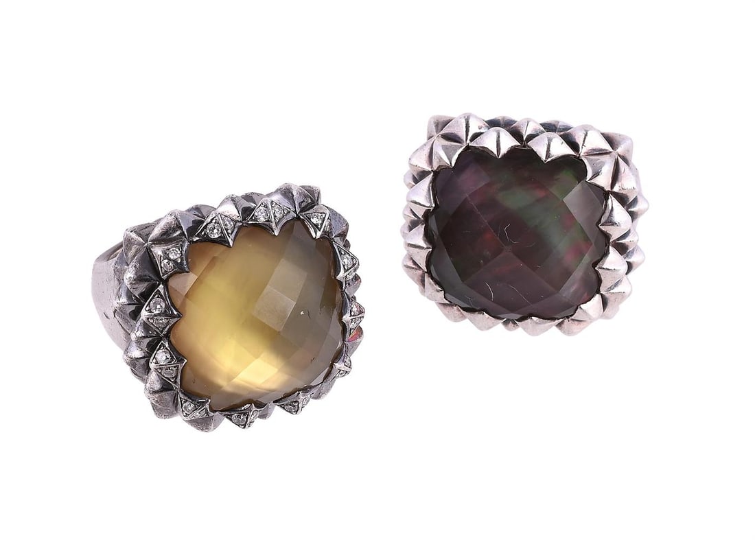 STEPHEN WEBSTER, TWO 'SUPERSTUD' SILVER RINGS: STEPHEN WEBSTER, TWO 'SUPERSTUD' SILVER RINGS