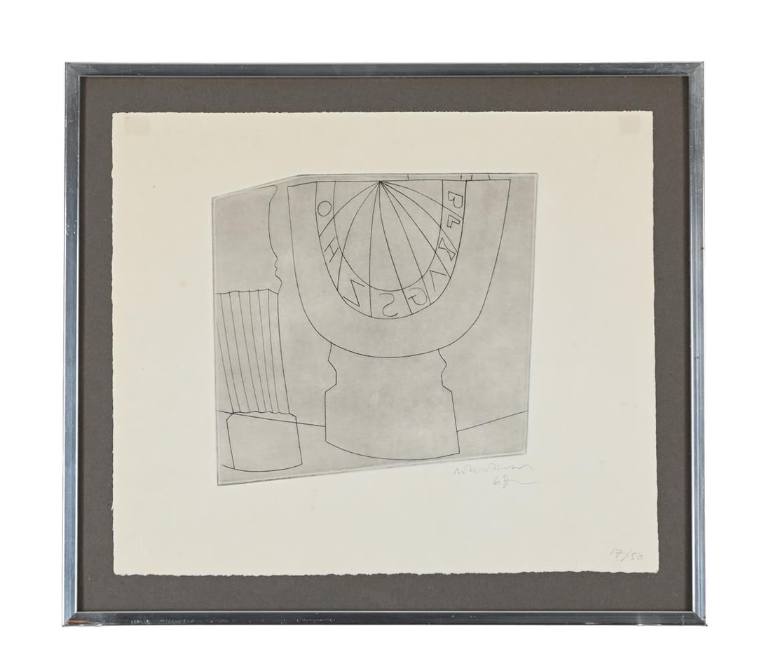 λ BEN NICHOLSON (BRITISH 1894-1982), TURKISH SUNDIAL AND COLUMN: λ BEN NICHOLSON (BRITISH 1894-1982)