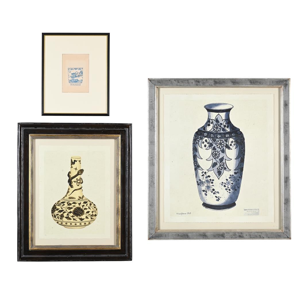 λ GABRIEL FORMAINTRAUX (FRENCH 1886-1984) AND OTHER HAND, THREE PRINTS OF VASES AND A BEAKER (1 of 9)