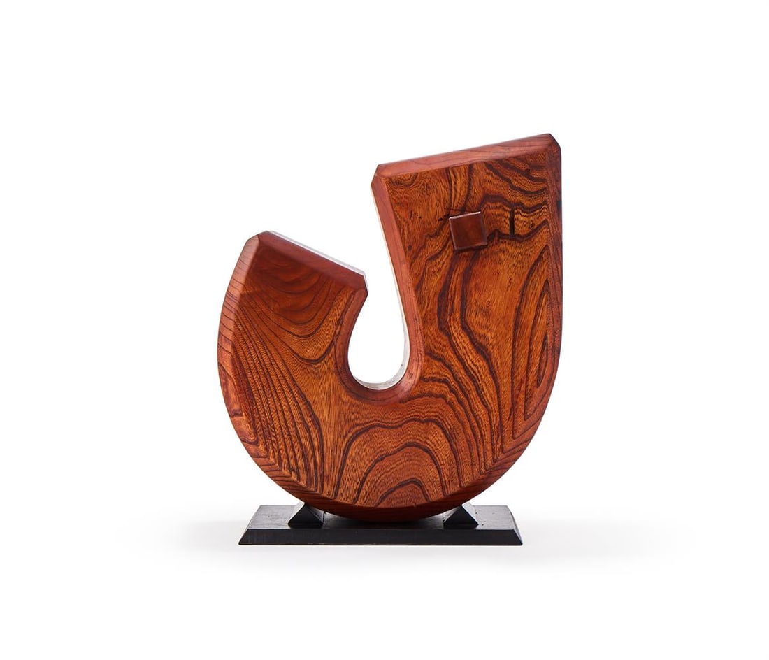 A JAPANESE KEYAKI-WOOD JIZAI KAGI (KETTLE HANGER), 20TH CENTURY