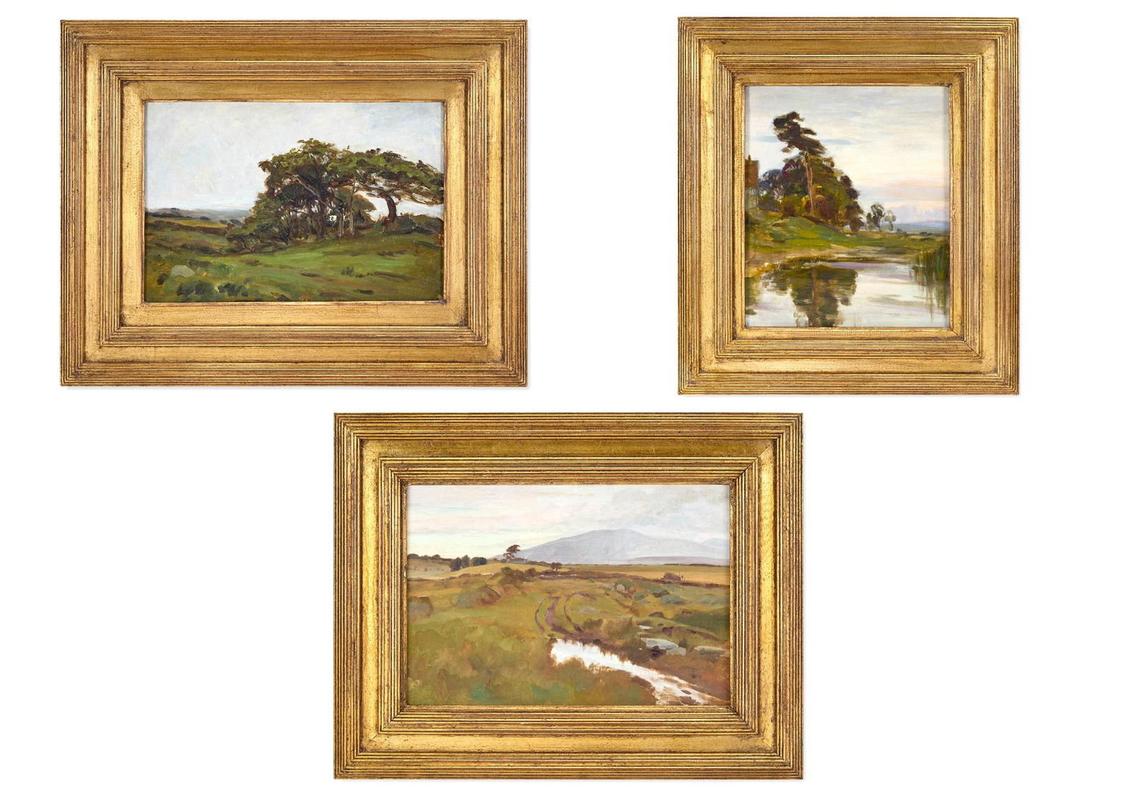 SIR ERNEST ALBERT WATERLOW (BRITISH 1850-1919), VIEW IN CONNEMARA, IRELAND; AND TWO LANDSCAPE: SIR ERNEST ALBERT WATERLOW (BRITISH 1850-1919)VIEW IN CONNEMARA, IRELAND; AND TWO LANDSCAPE SKETCHESOil on canvas24 x 34cm (9¼ x 13¼ in.) (3)Provenance:Verity Waterlow Bequest