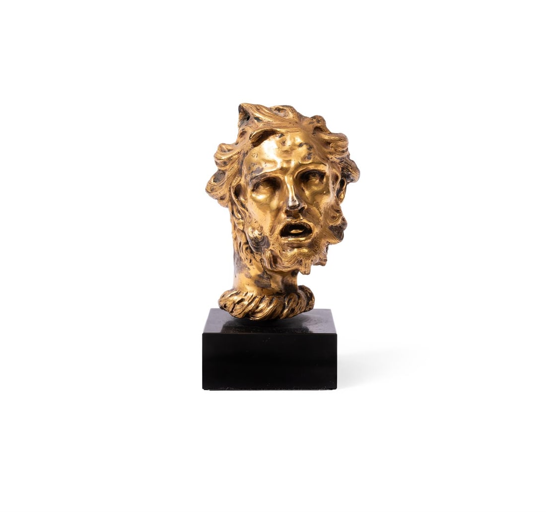 A GILT BRONZE HEAD OF JOHN THE BAPTIST PROBABLY, MID 18TH CENTURY (1 of 4)