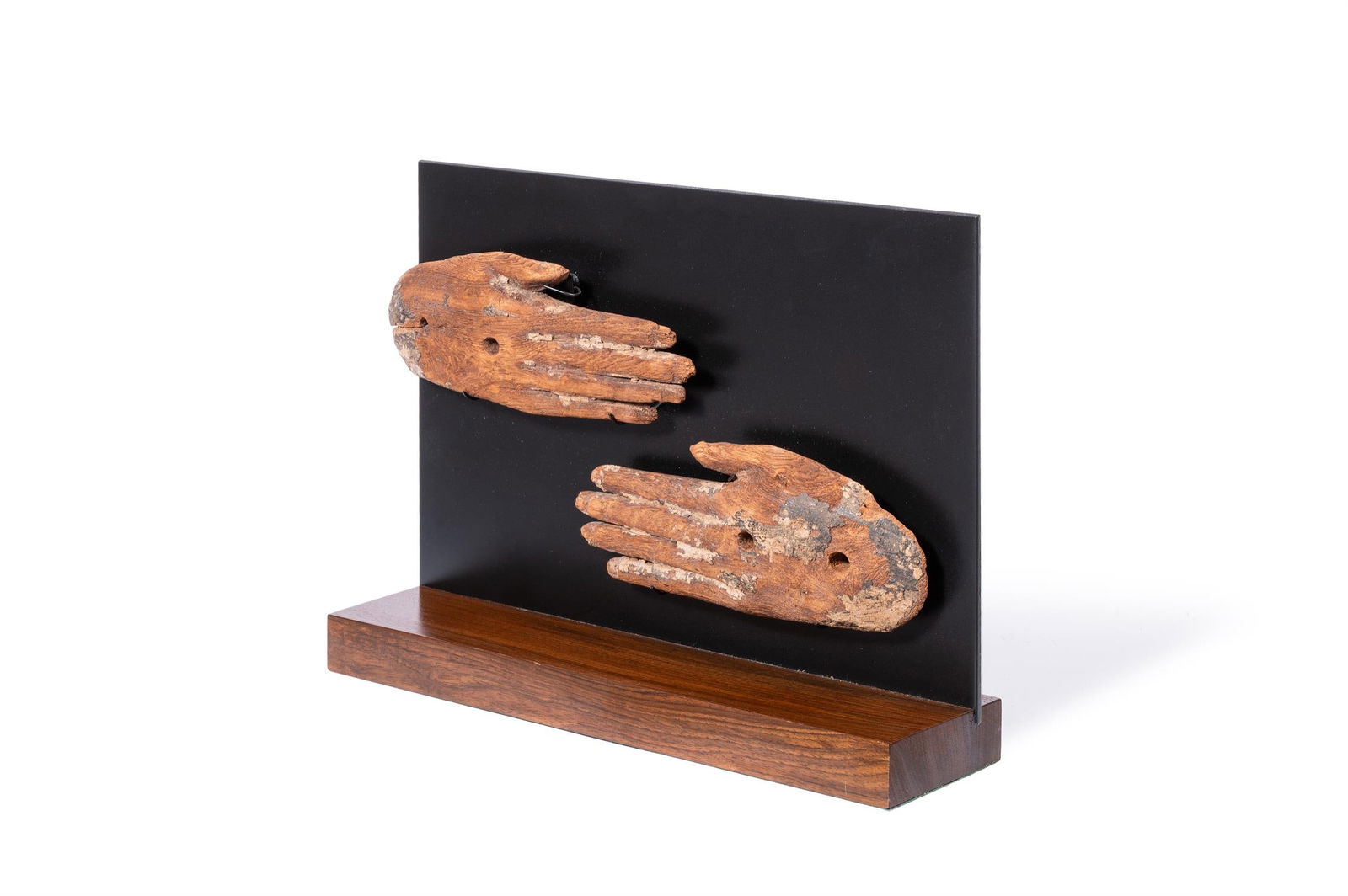 A PAIR OF EGYPTIAN HANDS FROM AN ANTHROPOID SARCOPHAGUS - 2