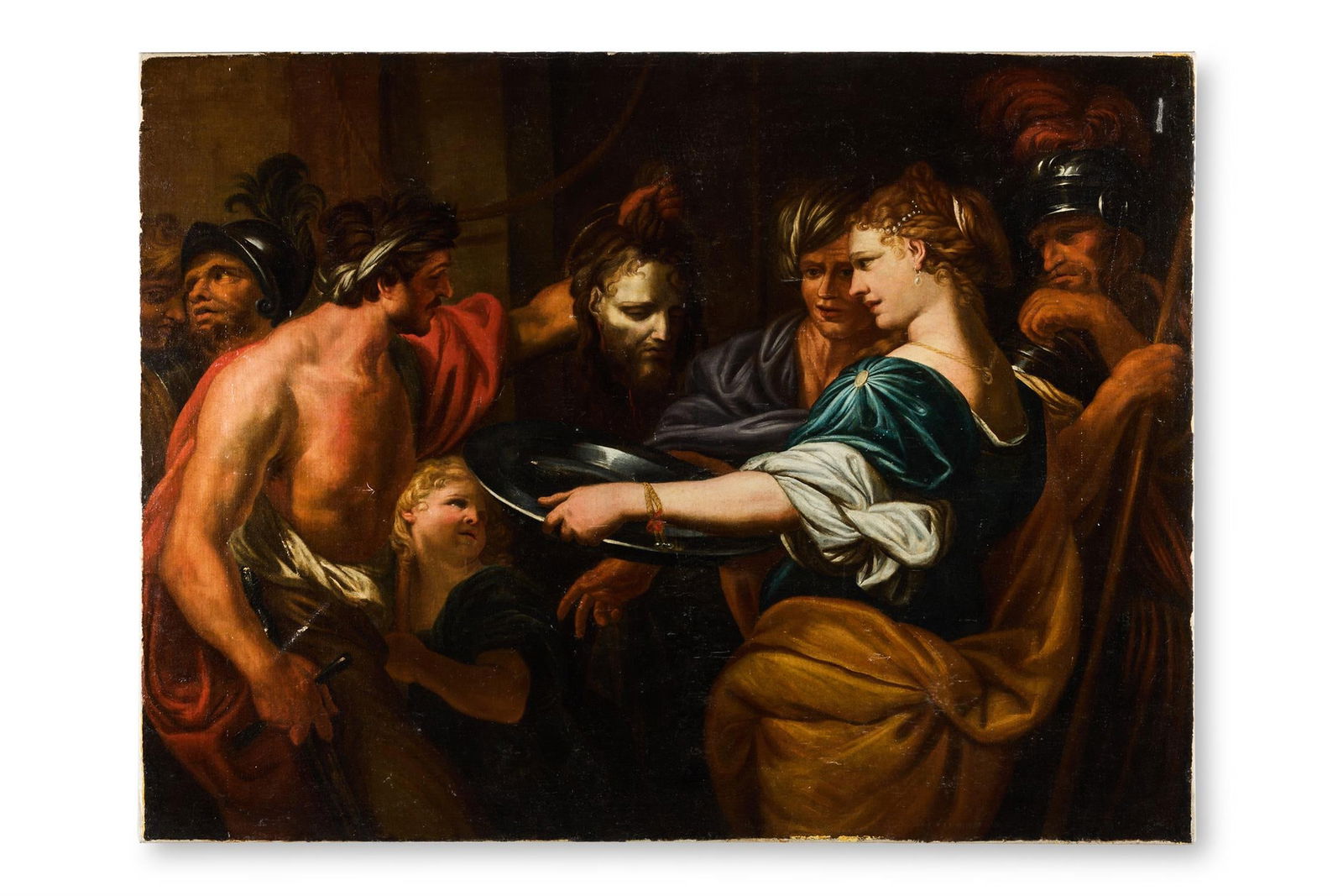 CIRCLE OF DOMENICO PIOLA (ITALIAN 1627-1703), SALOME WITH THE HEAD OF JOHN THE BAPTIST: CIRCLE OF DOMENICO PIOLA (ITALIAN 1627-1703)SALOME WITH THE HEAD OF JOHN THE BAPTISTOil on canvas131 x 175cm (51½ x 68¾ in.)