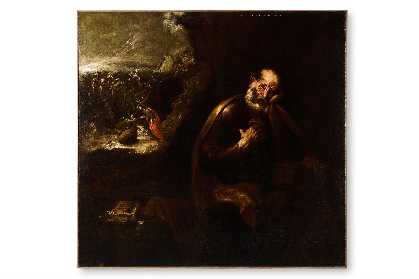 CIRCLE OF FRANCESCO RIZZI (SPANISH 1608-1685), SAINT PETER IN CONTEMPLATION: CIRCLE OF FRANCESCO RIZZI (SPANISH 1608-1685)SAINT PETER IN CONTEMPLATION, A VISION OF HIS CALLING BEYONDOil on canvas131.5 x 141cm (51¾ x 55½ in.)Provenance:Sale Sotheby's, New York, 11