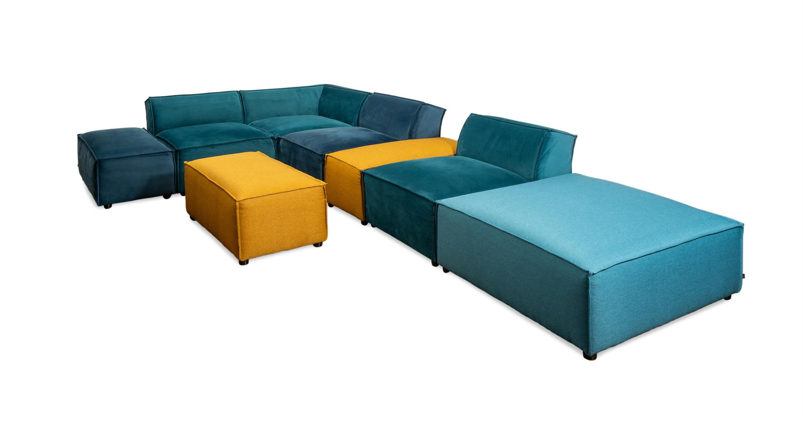 A 'MOJO' POLYCHROME MODULAR SOFAMADE BY SLF24 (BRITISH), OF RECENT MANUFACTURE (1 of 2)