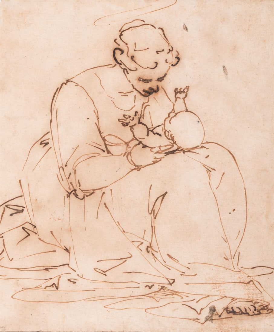 LUCA CAMBIASO (ITALIAN 1527-1585), A MOTHER HOLDING A CHILD ON HER LAP (1 of 3)