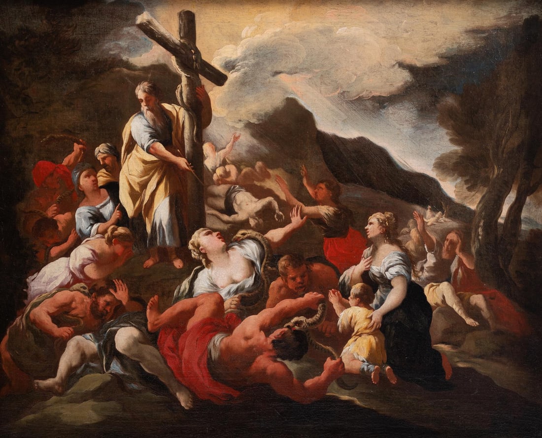 CIRCLE OF LUCA GIORDANO (ITALIAN 1634-1705), MOSES AND THE BRAZEN SERPENT (1 of 3)
