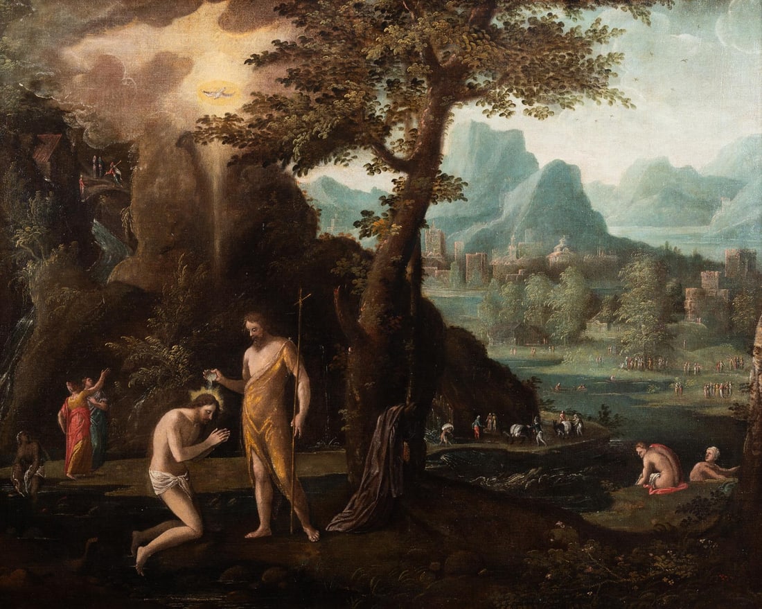 FOLLOWER OF LODEWIJK TOEPUT, CALLED POZZOSERRATO (DUTCH C.1509-1571), THE BAPTISM OF CHRIST (1 of 3)