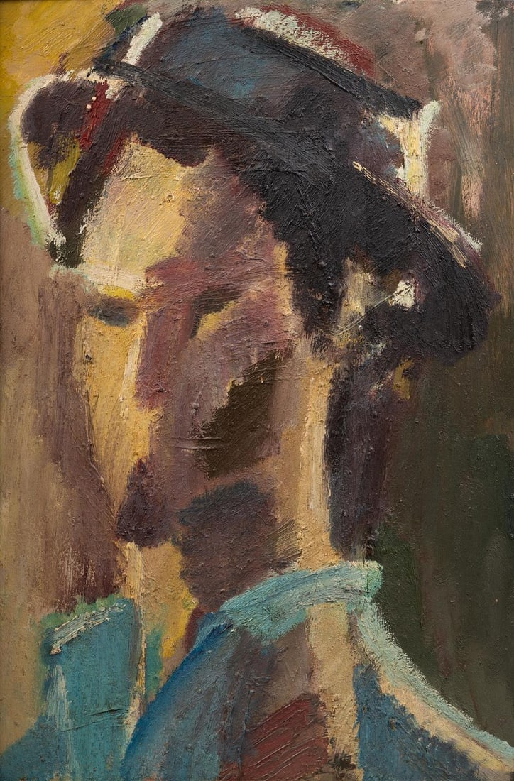 λ MARIO DUBSKY (BRITISH 1939-1985), PORTRAIT OF A MAN IN A HAT (1 of 3)