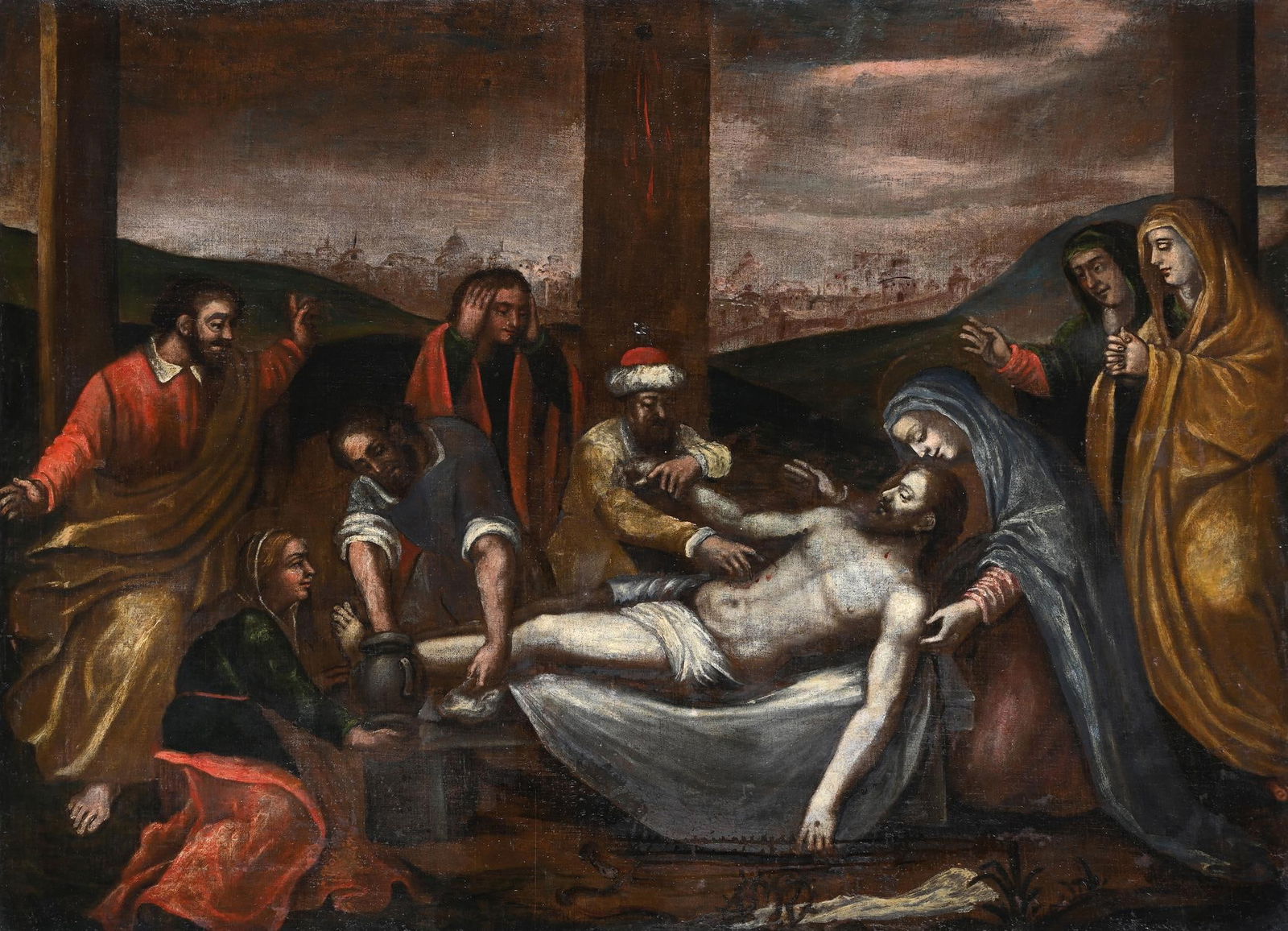 CALABRIAN SCHOOL (17TH CENTURY), THE DEPOSITION (1 of 3)