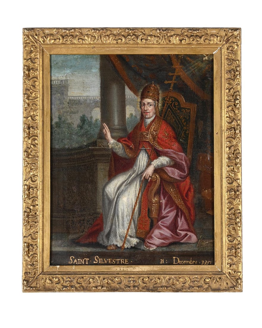 ITALIAN SCHOOL (LATE 17TH / EARLY 18TH CENTURY), PORTRAIT OF POPE SYLVESTER (285-335) (1 of 3)
