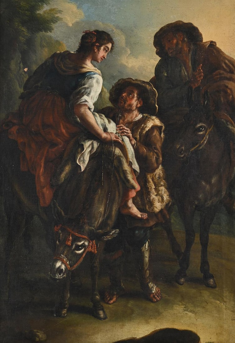 ATTRIBUTED TO DOMENICO BRANDI (ITALIAN 1683 - 1736), PEASANTS ON THE WAY (1 of 3)