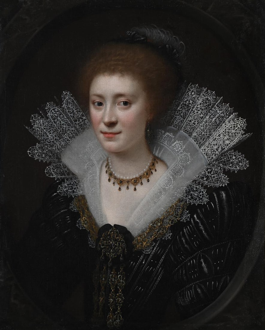 CIRCLE OF MICHIEL JANSZ. VAN MIEREVELT (DUTCH 1567-1641), PORTRAIT OF A LADY IN A BLACK DRESS (1 of 3)