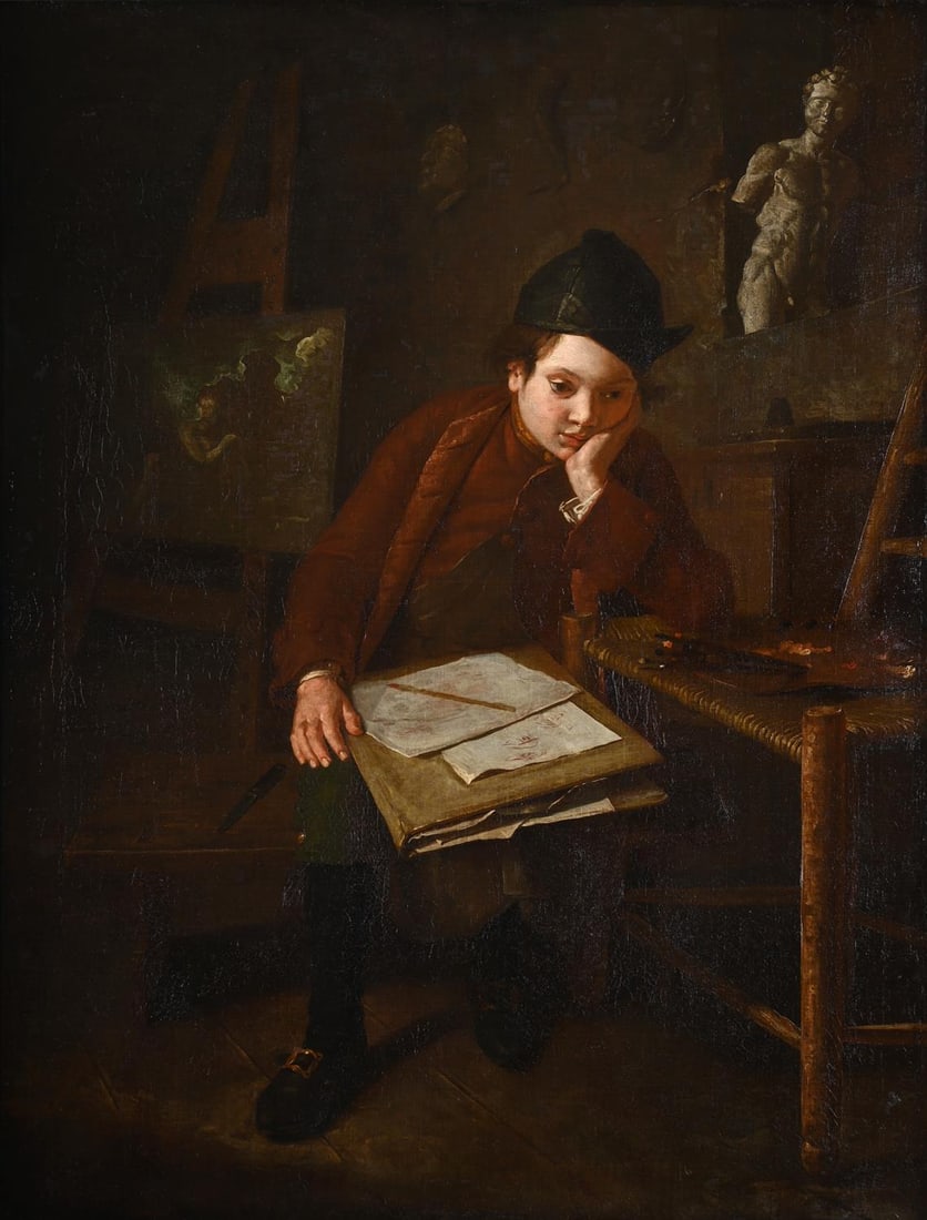 LOMBARD SCHOOL (CIRCA 1720), FOLLOWER OF GIACOMO CERUTI, THE YOUNG DRAFTSMAN (1 of 3)