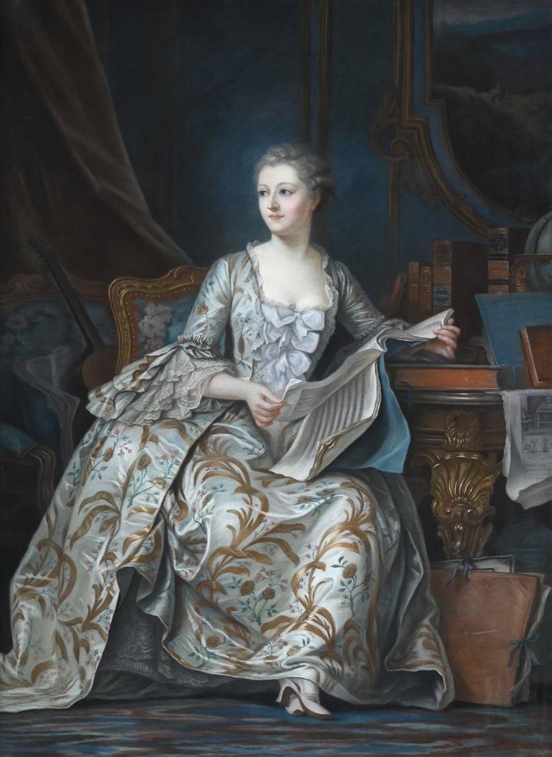 AFTER MAURICE-QUENTIN DELATOUR (FRENCH 1704 - 1788), MADAME DE POMPADOUR (1 of 4)