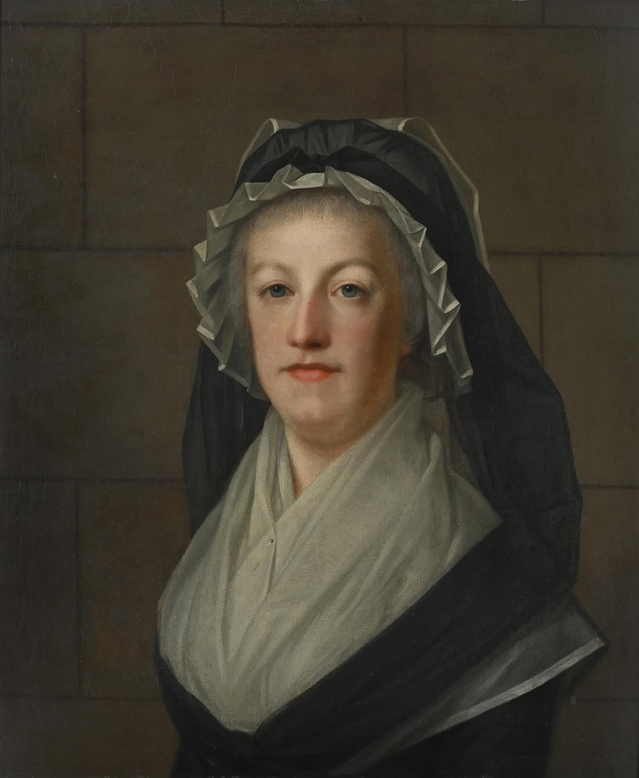 ATTRIBUTED TO ALEXANDER KUCHARSKI (POLISH 1741 - 1795), PORTRAIT OF MARIE-ANTOINETTE (1755-1793): ATTRIBUTED TO ALEXANDER KUCHARSKI (POLISH 1741 - 1795)PORTRAIT OF MARIE-ANTOINETTE (1755-1793) A LA PRISON DU TEMPLEOil on canvas56 x 46cm (22 x 18 in.)