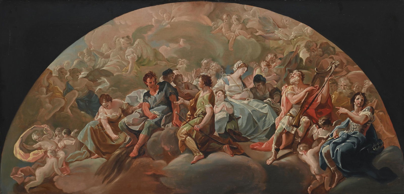 STUDIO OF CORRADO GIAQUINTO (ITALIAN 1703 - 1765), PARADISE: DAVID PLAYING THE HARP (1 of 8)