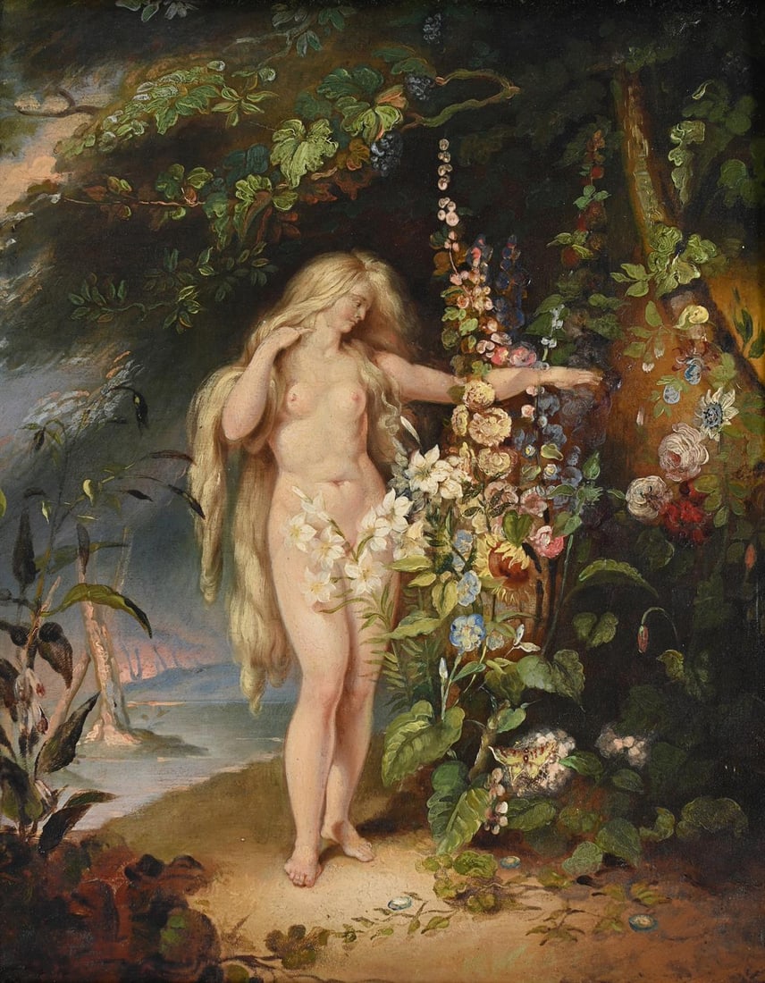 RICHARD WESTALL (BRITISH 1765-1836), EVE AMONGST THE FLOWERS (1 of 4)