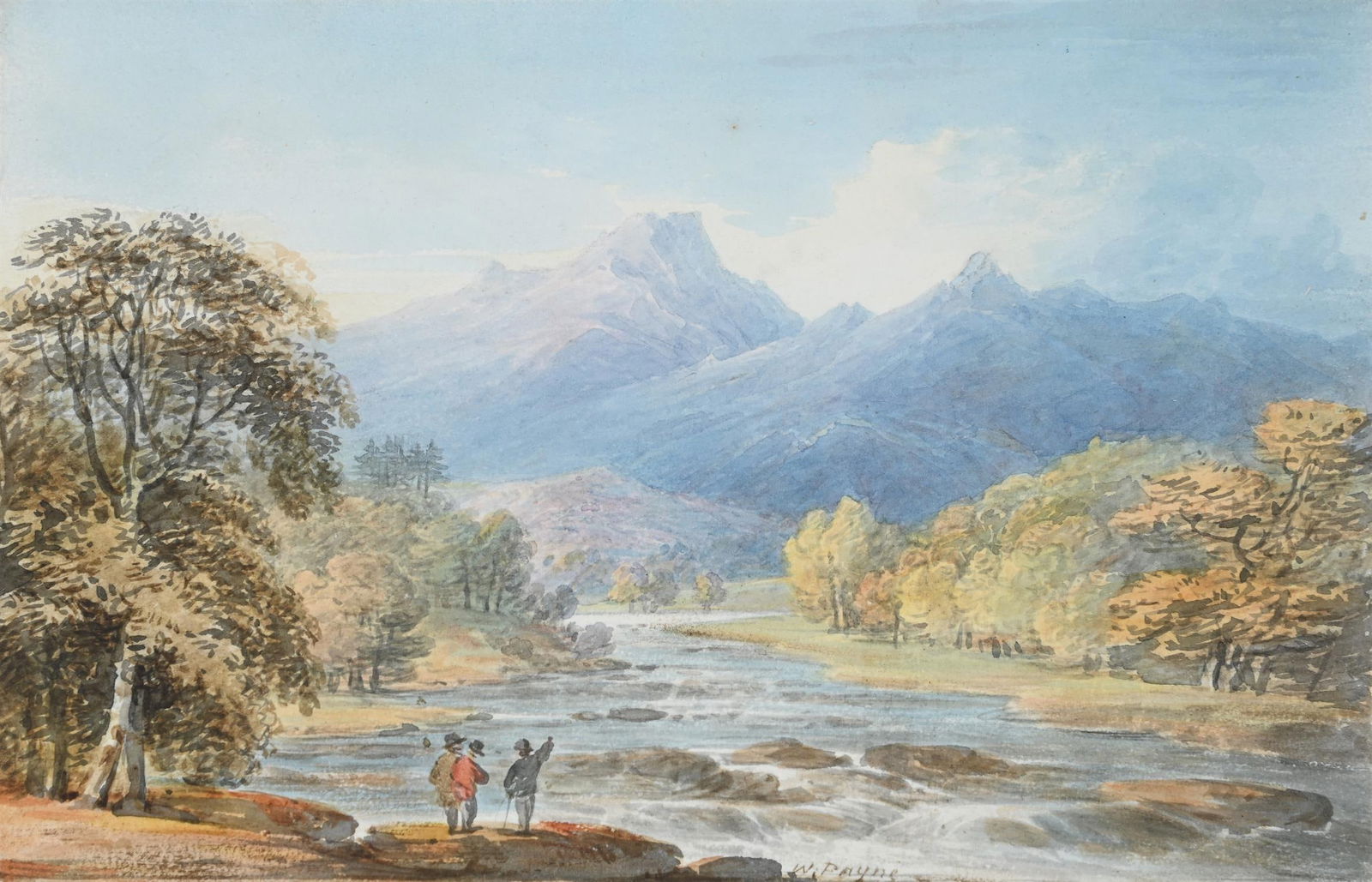 WILLIAM PAYNE (BRITISH 1755/60 - CIRCA 1830), LANGDALE PIKES (1 of 3)