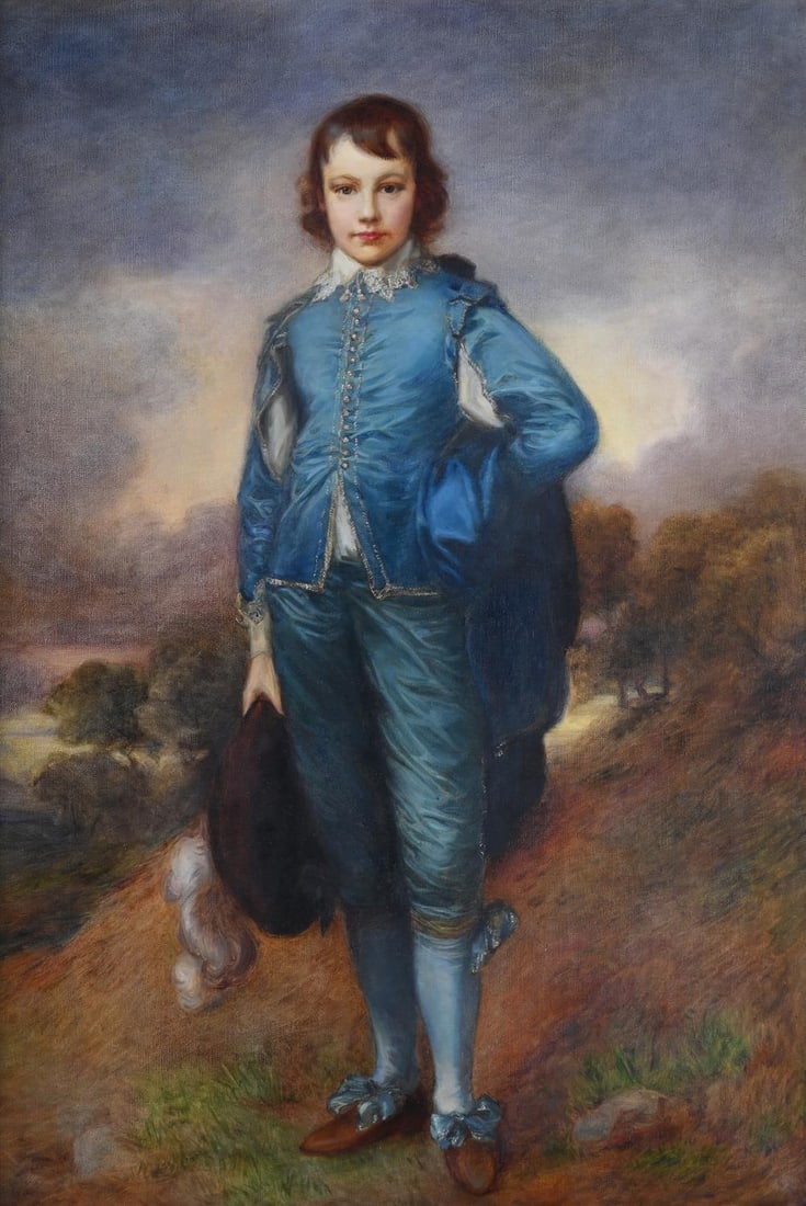ATTRIBUTED TO EMILY EYRES (BRITISH 1850 -1910) AFTER THOMAS GAINSBOROUGH, THE BLUE BOY: ATTRIBUTED TO EMILY EYRES (BRITISH 1850 -1910) AFTER THOMAS GAINSBOROUGHTHE BLUE BOYOil on canvas122 x 84cm (48 x 33 in.)After the picture in the Huntington Library, Los Angeles