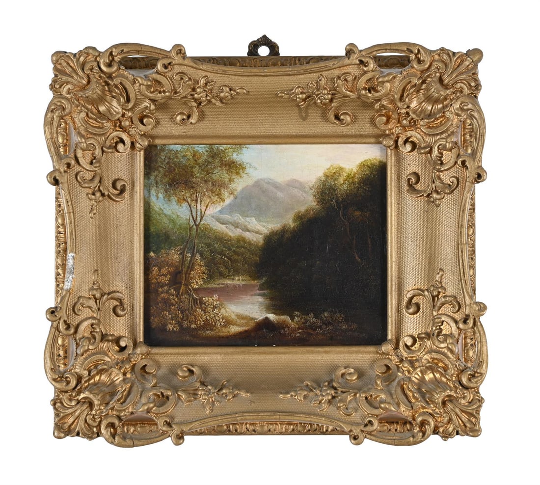 FOLLOWER OF JOHN RATHBONE, RIVER LANDSCAPE, SAID TO BE THE RIVER BRATHAY NEAR AMBLESIDE (1 of 3)